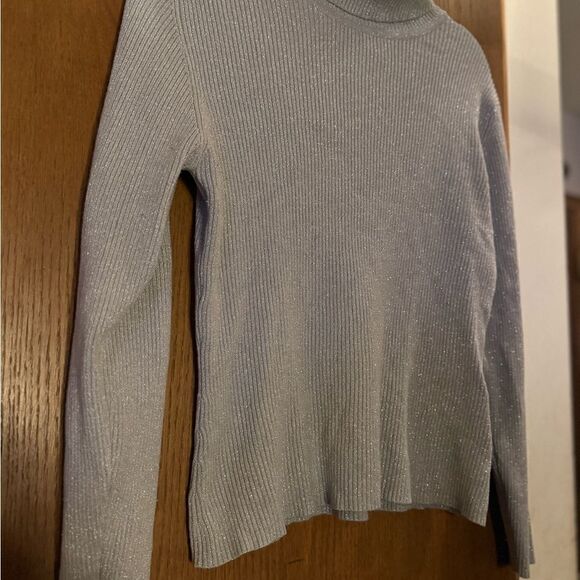 Worthington Vintage Sparkly Ribbed Long Sleeve Turtleneck Sweater Gray Large - Picture 8 of 12